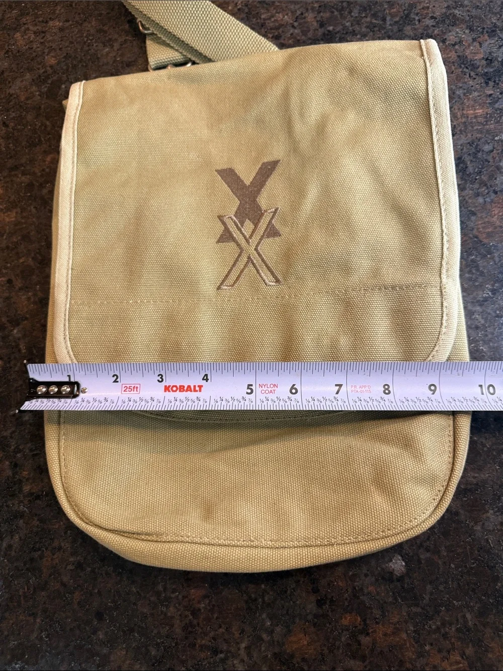 Canvas Crossbody Messenger Bag - Light Olive Green